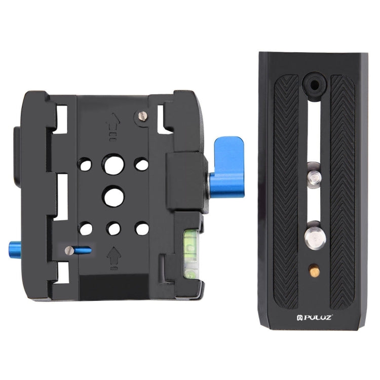 Adattatore con morsetto a sgancio rapido PULUZ + piastra a sgancio rapido per fotocamere DSLR e SLR, QR Plate Black