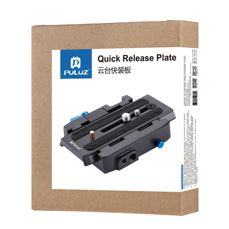 Adattatore con morsetto a sgancio rapido PULUZ + piastra a sgancio rapido per fotocamere DSLR e SLR, QR Plate Black