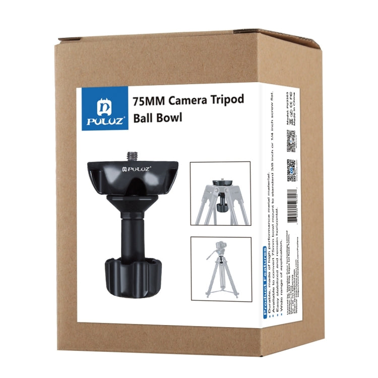 PULUZ Adattatore da mezza sfera a ciotola da 75 mm per fotocamera DSLR con treppiede a testa fluida, materiale metallico, Bowl Adapter