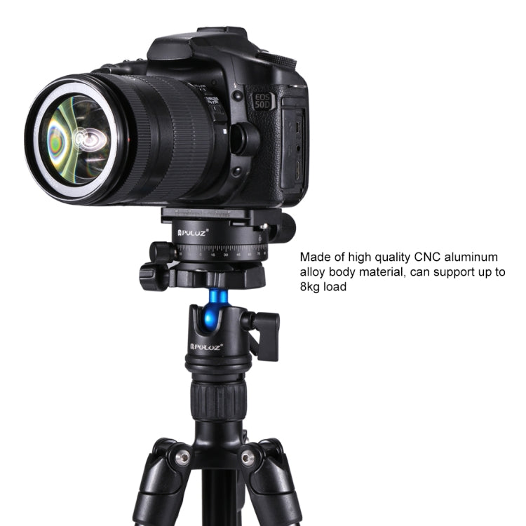 Testa a sfera panoramica con rotazione di 360 gradi in lega di alluminio PULUZ con piastra a sgancio rapido per testa del treppiede della fotocamera, Panorama Ball Head