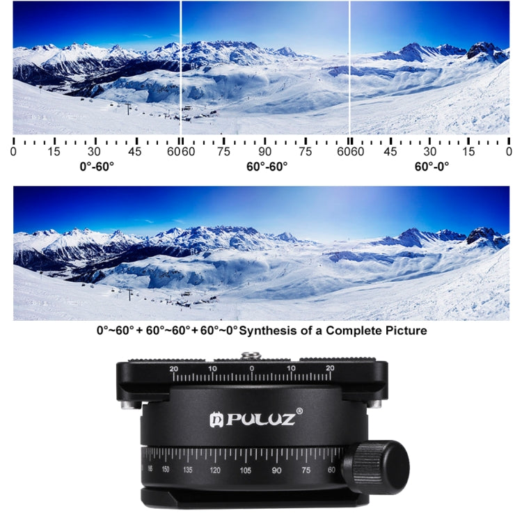 Testa a sfera panoramica con rotazione di 360 gradi in lega di alluminio PULUZ con piastra a sgancio rapido per testa del treppiede della fotocamera, Panorama Ball Head
