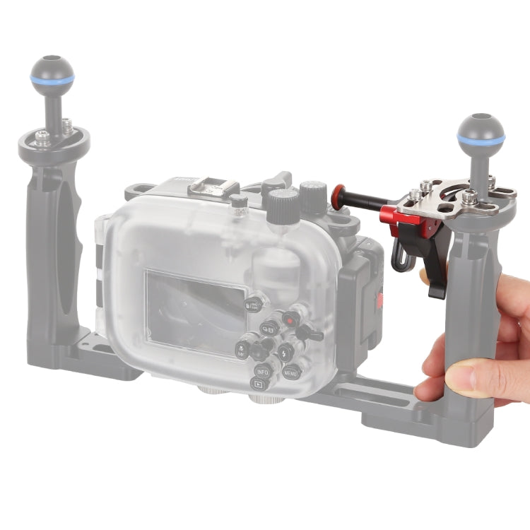 PULUZ Supporto per leva adattatore estensione grilletto rilascio otturatore per sistema braccio subacqueo