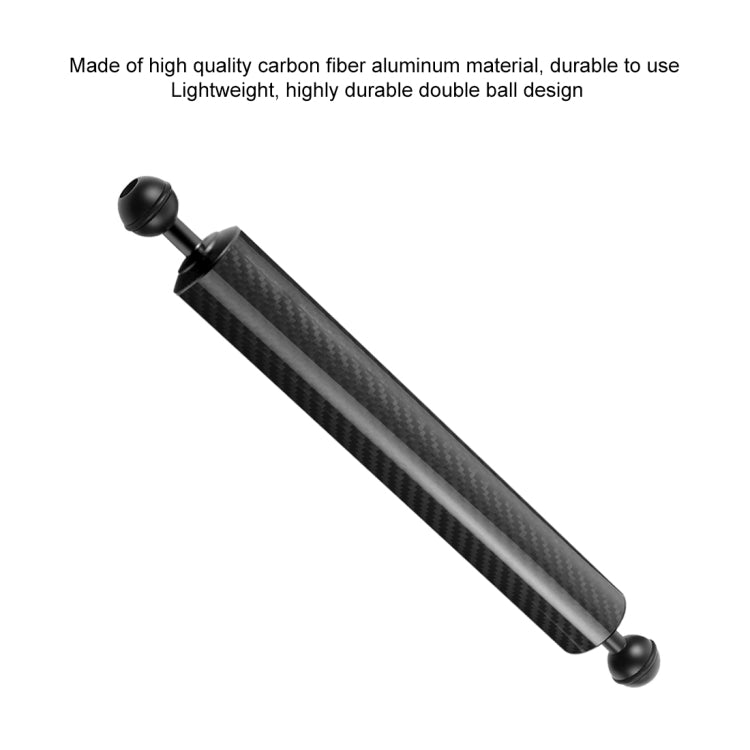 PULUZ 12,59 pollici 32 cm Lunghezza 40 mm Diametro Braccio galleggiante in fibra di carbonio a doppia sfera, Diametro sfera: 25 mm, Galleggiabilità: 200 g, 12 inch 200g Buoyancy