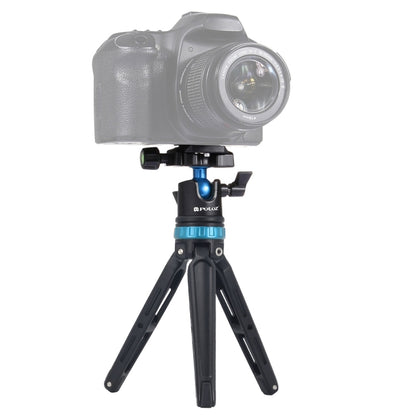 PULUZ Mini treppiede da tavolo regolabile in metallo tascabile con testa a sfera a 360 gradi per DSLR e fotocamere digitali, altezza regolabile: 11-20,2 cm, Tripod with Head(L)