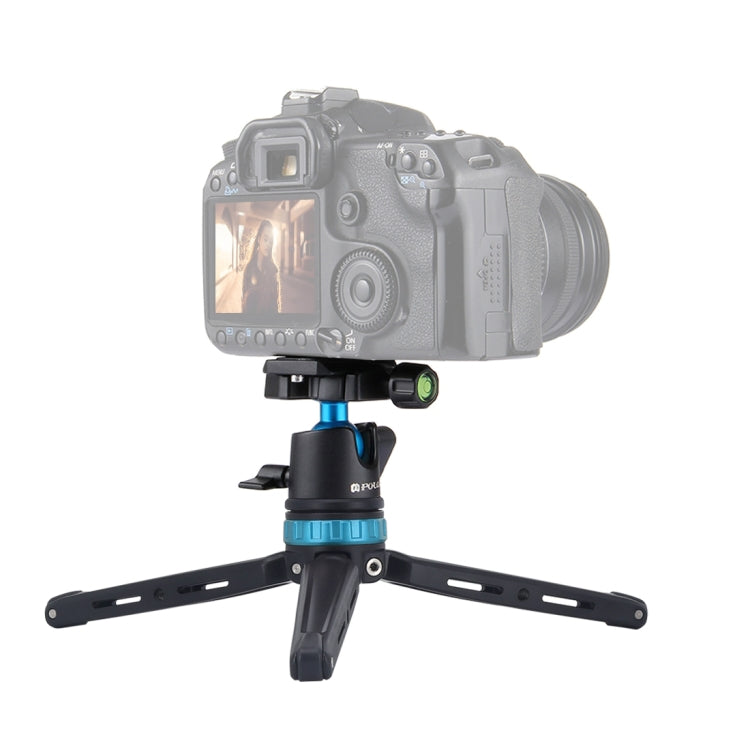 PULUZ Mini treppiede da tavolo regolabile in metallo tascabile con testa a sfera a 360 gradi per DSLR e fotocamere digitali, altezza regolabile: 11-20,2 cm, Tripod with Head(L)
