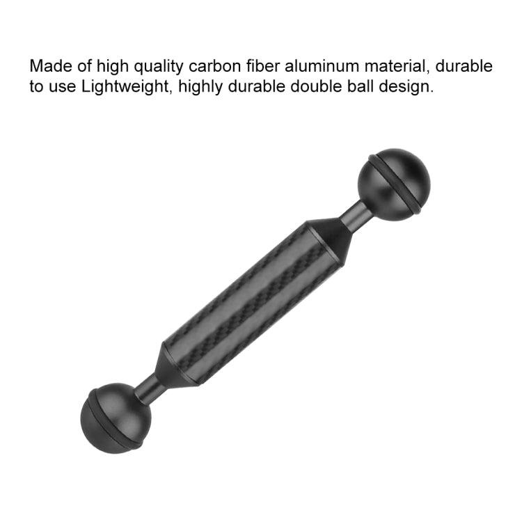 Braccio galleggiante in fibra di carbonio a doppia sfera PULUZ da 5 pollici, lunghezza 13 cm, diametro 20,8 mm, diametro sfera: 25 mm, 5 inch Black, 5 inch Blue