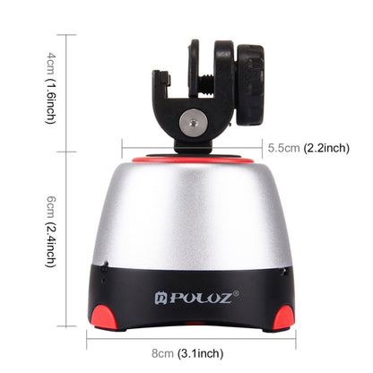 PULUZ Testa panoramica elettronica con rotazione di 360 gradi con telecomando per smartphone, GoPro, fotocamere DSLR, Pano Head