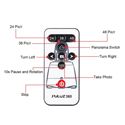 PULUZ Testa panoramica elettronica con rotazione di 360 gradi con telecomando per smartphone, GoPro, fotocamere DSLR, Pano Head