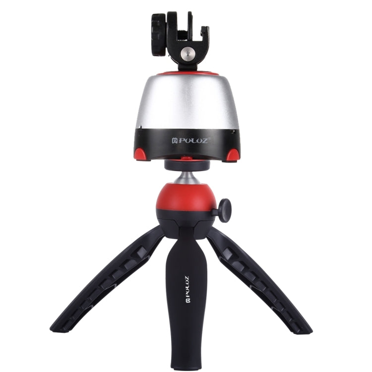 PULUZ Testa panoramica elettronica con rotazione di 360 gradi + Supporto per treppiede + Morsetto GoPro + Morsetto per telefono con telecomando per smartphone, GoPro, fotocamere DSLR