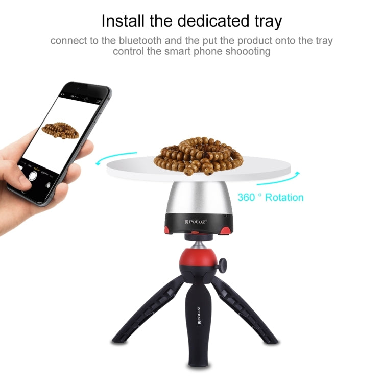 PULUZ Testa panoramica elettronica con rotazione di 360 gradi + Supporto per treppiede + Morsetto GoPro + Morsetto per telefono con telecomando per smartphone, GoPro, fotocamere DSLR