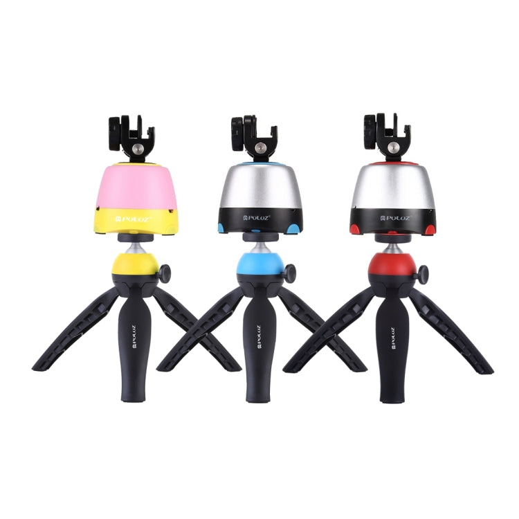 PULUZ Testa panoramica elettronica con rotazione di 360 gradi + Supporto per treppiede + Morsetto GoPro + Morsetto per telefono con telecomando per smartphone, GoPro, fotocamere DSLR