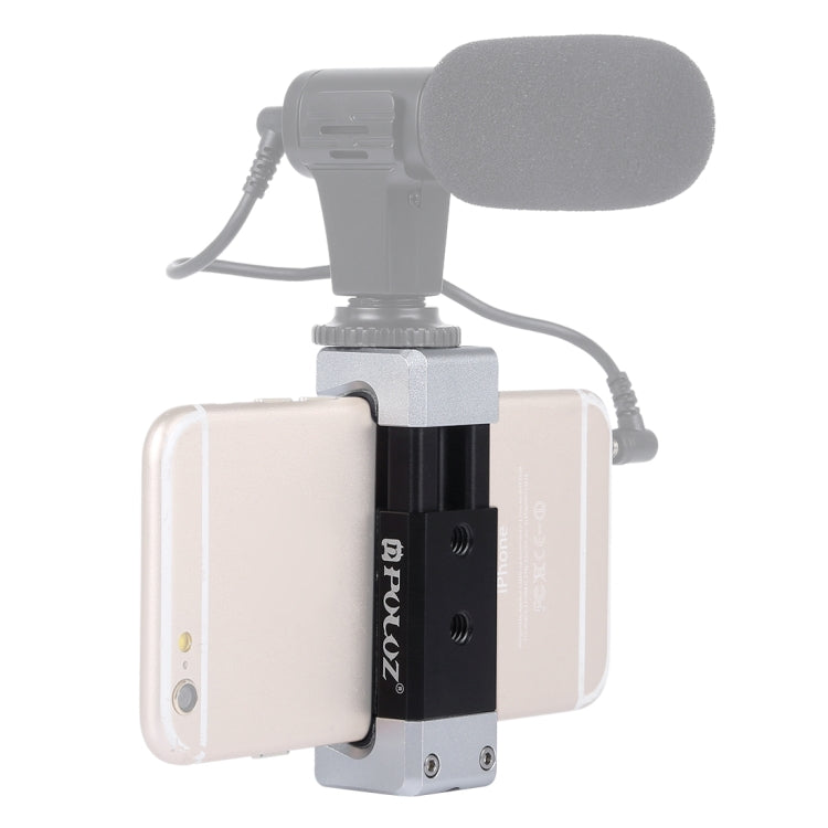 PULUZ Staffa di supporto universale per morsetto in lega di alluminio per telefono con slitta fredda per iPhone, Galaxy, Huawei, Xiaomi, Sony, HTC, Google e altri smartphone, Phone Clamp