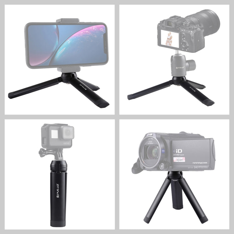 PULUZ Mini Pocket Metal Supporto per treppiede da tavolo con vite da 1/4 di pollice per DSLR e fotocamere digitali, carico: 10 kg, Desktop Tripod