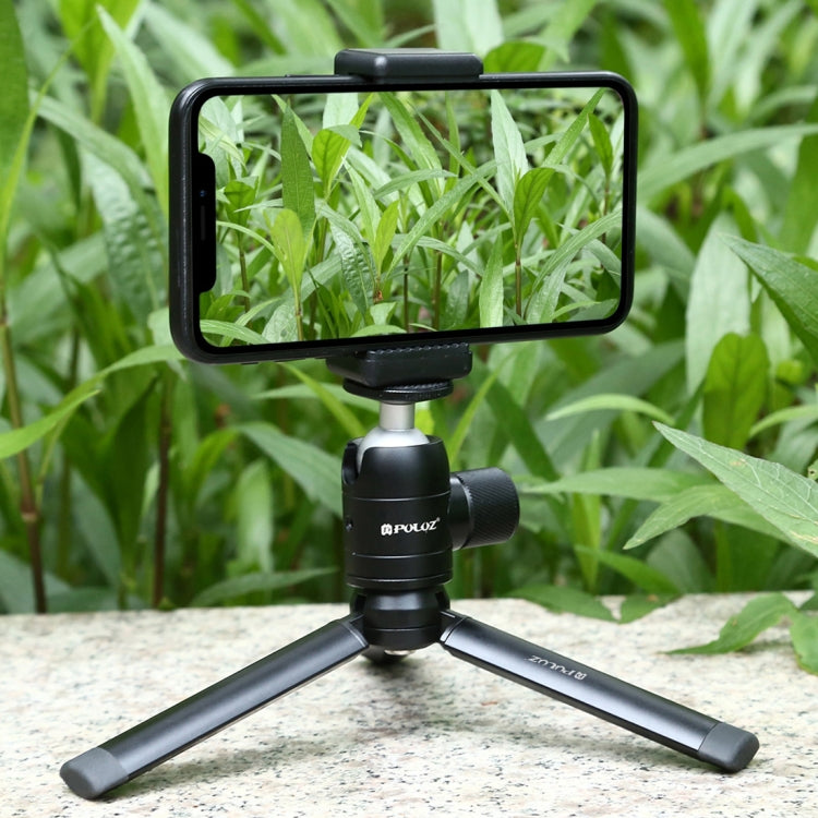 PULUZ Mini Pocket Metal Supporto per treppiede da tavolo con vite da 1/4 di pollice per DSLR e fotocamere digitali, carico: 10 kg, Desktop Tripod