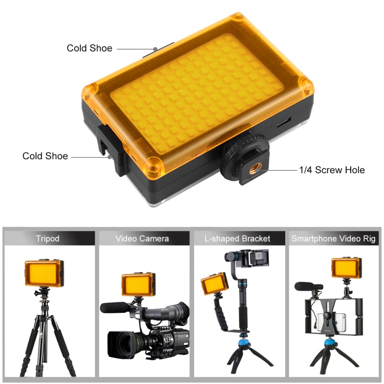 PULUZ Pocket 96 LED 860LM Luce professionale per vlogging, fotografia, video e studio fotografico con filtri magnetici bianchi e arancioni, pannello luminoso per fotocamere Canon, Nikon, DSLR
