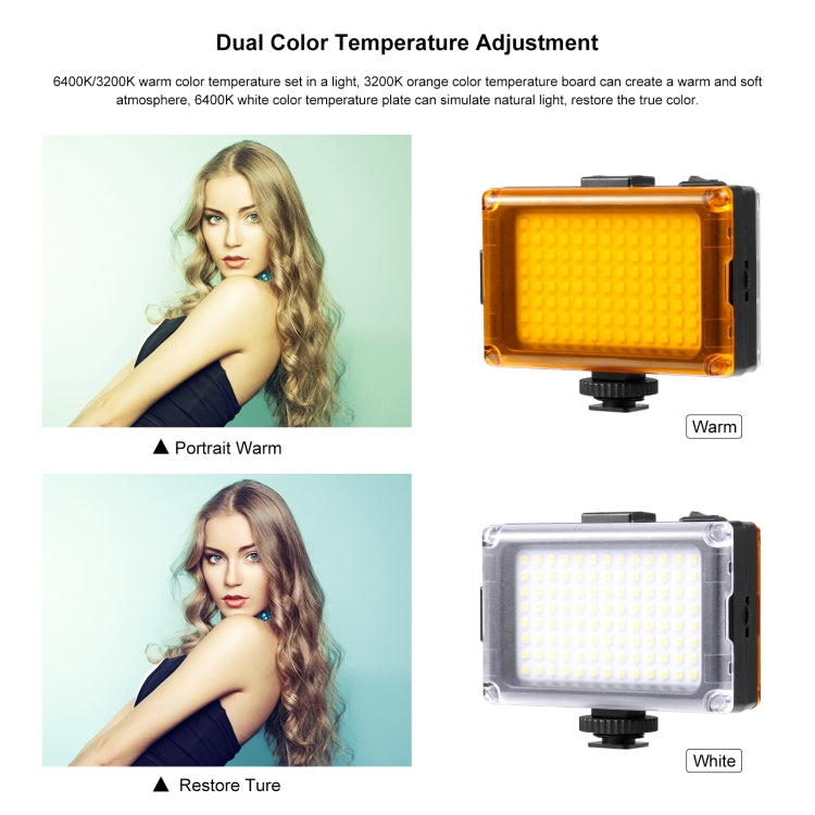 PULUZ Pocket 96 LED 860LM Luce professionale per vlogging, fotografia, video e studio fotografico con filtri magnetici bianchi e arancioni, pannello luminoso per fotocamere Canon, Nikon, DSLR