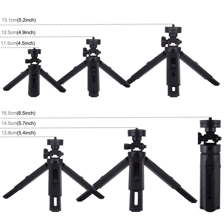 PULUZ Pocket Supporto per treppiede da tavolo regolabile in 5 modalità con vite da 1/4 di pollice per DSLR e fotocamere digitali, altezza regolabile: 16,5-21,5 cm