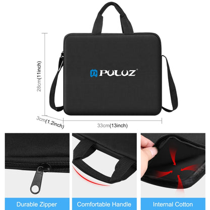 PULUZ Anello da 10 pollici con luci a LED Borsa a tracolla portatile con cerniera, dimensioni: 33 cm x 28 cm x 3 cm, 33cm x 28cm x 3cm