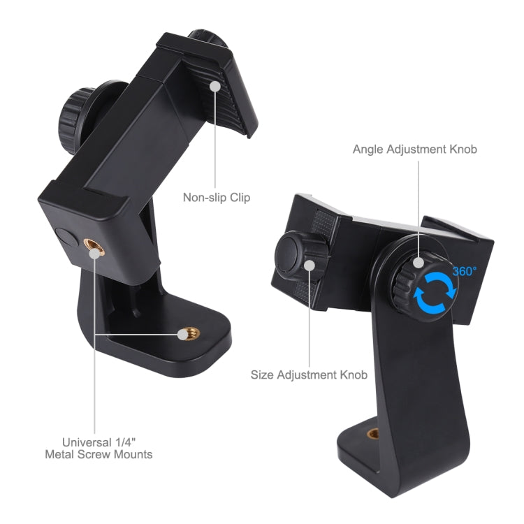 PULUZ Staffa porta morsetto per telefono universale con rotazione orizzontale e verticale a 360 gradi per iPhone, Galaxy, Huawei, Xiaomi, Sony, HTC, Google e altri smartphone