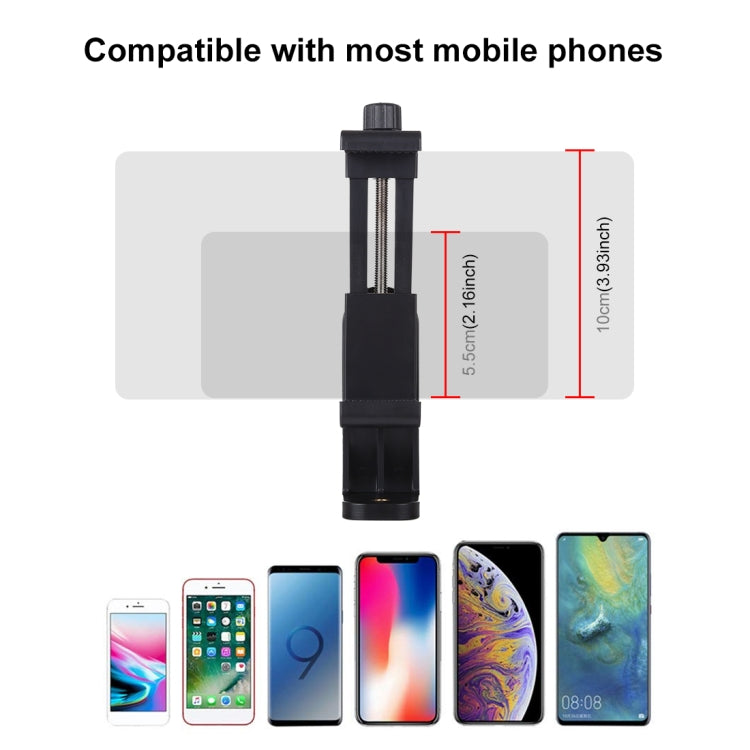 PULUZ Staffa porta morsetto per telefono universale con rotazione orizzontale e verticale a 360 gradi per iPhone, Galaxy, Huawei, Xiaomi, Sony, HTC, Google e altri smartphone