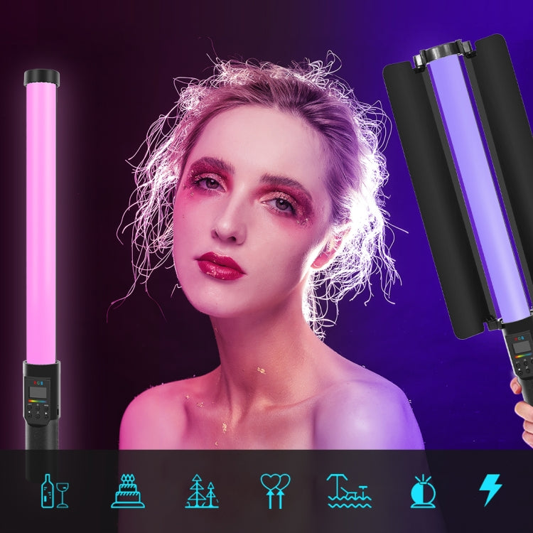 PULUZ 190 LED Photo Stick portatile Luce di riempimento RGB a colori con Barndoor, 190 LEDs RGB Fill Light with Barndoor