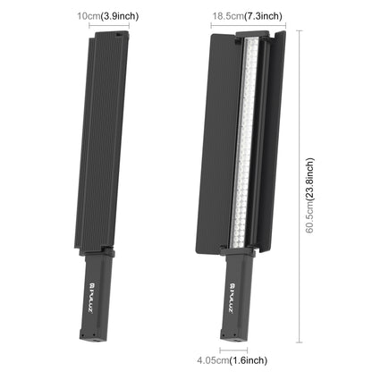 PULUZ 72 LED Photo Stick portatile Luce di riempimento RGB a colori con Barndoor, 72 LEDs RGB Fill Light