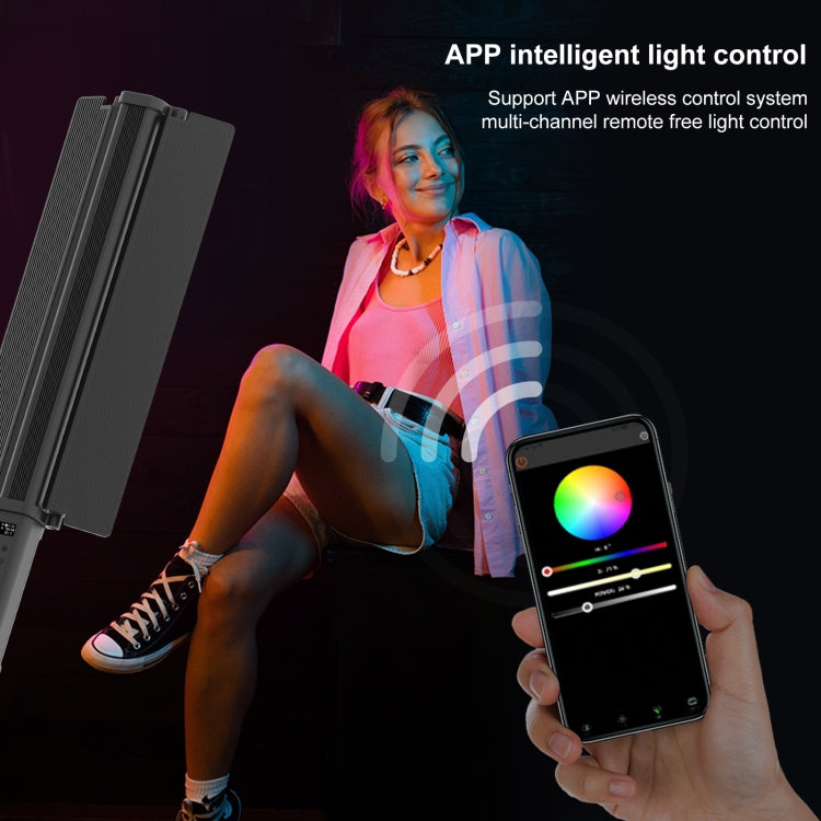 PULUZ 72 LED Photo Stick portatile Luce di riempimento RGB a colori con Barndoor, 72 LEDs RGB Fill Light