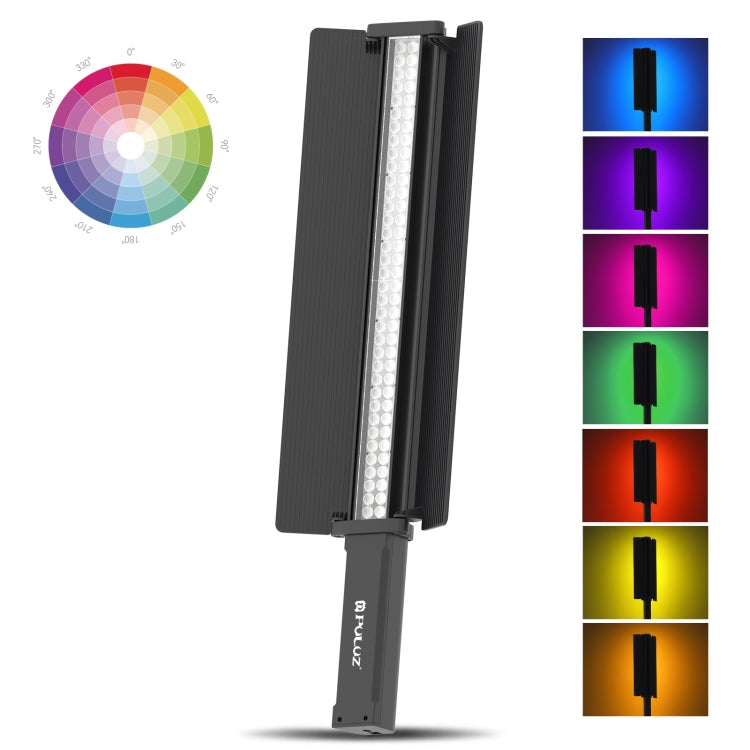 PULUZ 72 LED Photo Stick portatile Luce di riempimento RGB a colori con Barndoor, 72 LEDs RGB Fill Light