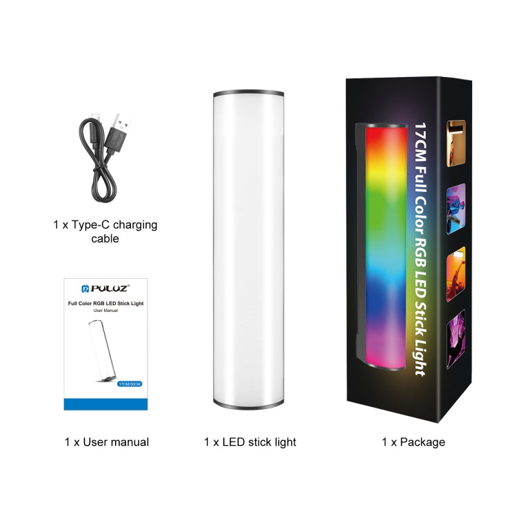 PULUZ Luce di riempimento a LED magnetica a colori RGB portatile per foto da 17 cm