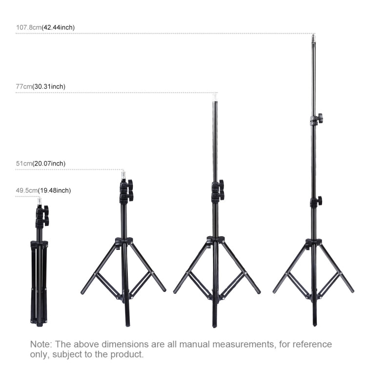Supporto per treppiede PULUZ da 1,1 m di altezza per kit di trasmissione dal vivo con luce video di vlogging, 1.1m Tripod