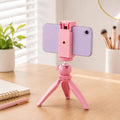 PULUZ Selfie Sticks Morsetto per telefono con montaggio su treppiede con fori per viti da 1/4 di pollice e base per slitta fredda, Clamp Pink, Clamp Black