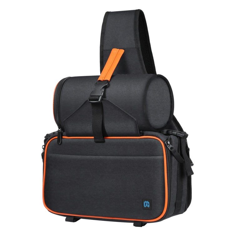 Borsa per fotocamera reflex stile triangolo PULUZ Borsa a tracolla impermeabile per zaino a tracolla con borsa per obiettivo rimovibile, Triangle Style Backpack(Black)