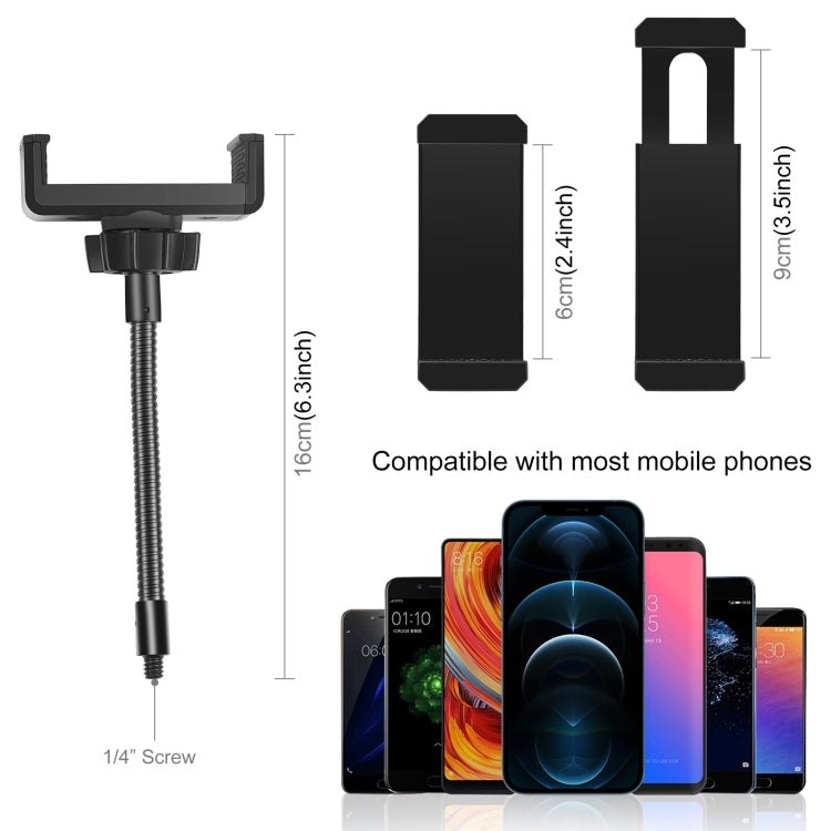 Supporto per montaggio a clip flessibile PULUZ con base di bloccaggio, Clip Mount (Black)