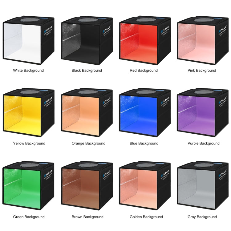 PULUZ 25 cm pieghevole portatile alta 97 CRI luce anulare illuminazione fotografica studio tenda da tiro con 12 colori fondali, dimensioni: 25 cm x 25 cm x 25 cm, 25cm High CRI Box