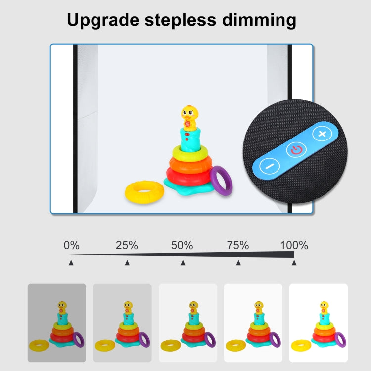 PULUZ 25 cm pieghevole portatile alta 97 CRI luce anulare illuminazione fotografica studio tenda da tiro con 12 colori fondali, dimensioni: 25 cm x 25 cm x 25 cm, 25cm High CRI Box