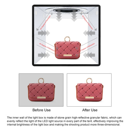 PULUZ 25 cm pieghevole portatile alta 97 CRI luce anulare illuminazione fotografica studio tenda da tiro con 12 colori fondali, dimensioni: 25 cm x 25 cm x 25 cm, 25cm High CRI Box