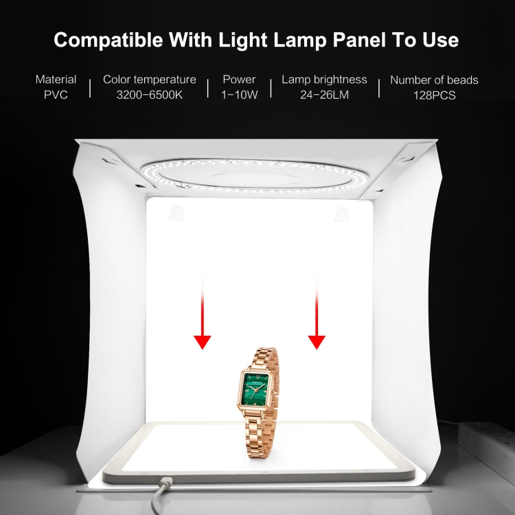 PULUZ 30 cm pieghevole portatile pannello luminoso ad anello illuminazione fotografica studio tenda da tiro kit con 6 colori fondali (nero, bianco, giallo, rosso, verde, blu), dimensioni da aperto: 31 cm x 31 cm x 32 cm