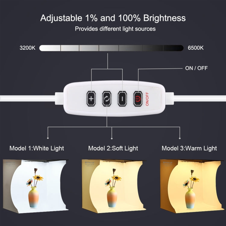 PULUZ 30 cm pieghevole portatile pannello luminoso ad anello illuminazione fotografica studio tenda da tiro kit con 6 colori fondali (nero, bianco, giallo, rosso, verde, blu), dimensioni da aperto: 31 cm x 31 cm x 32 cm