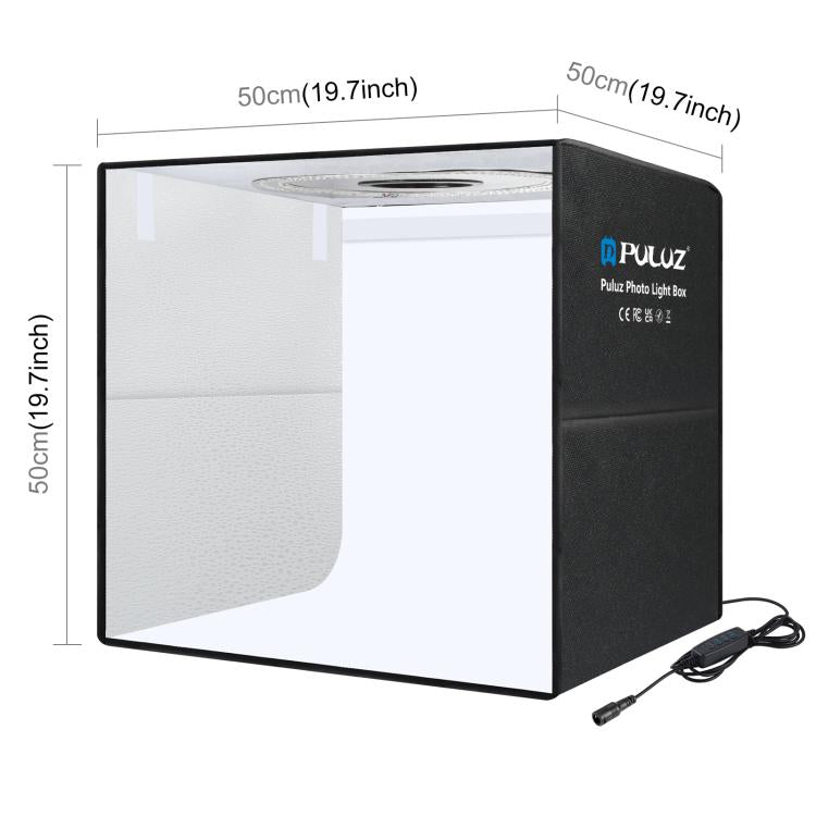 PULUZ Anello luminoso portatile pieghevole da 50 cm PD30W Ricarica rapida USB Illuminazione fotografica Tenda da studio con 6 fondali bifacciali, Dimensioni: 50 cm x 50 cm x 50 cm