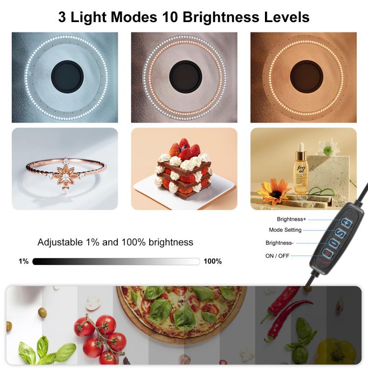 PULUZ Anello luminoso portatile pieghevole da 50 cm PD30W Ricarica rapida USB Illuminazione fotografica Tenda da studio con 6 fondali bifacciali, Dimensioni: 50 cm x 50 cm x 50 cm