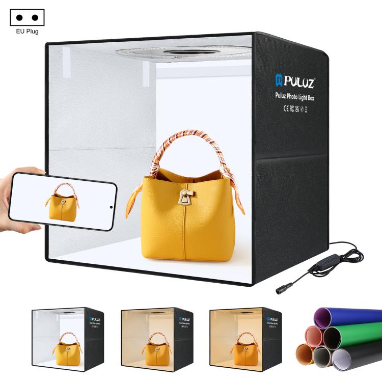 PULUZ Anello luminoso portatile pieghevole da 50 cm PD30W Ricarica rapida USB Illuminazione fotografica Tenda da studio con 6 fondali bifacciali, Dimensioni: 50 cm x 50 cm x 50 cm