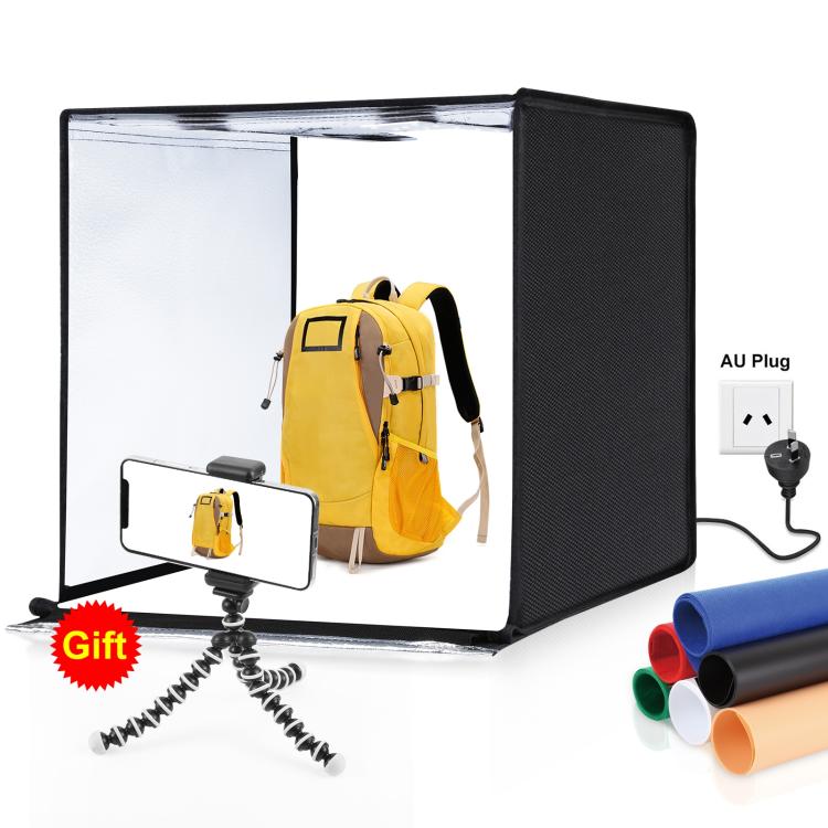 PULUZ Photo Studio Light Box Tenda portatile 60 x 60 x 60 cm LED 5500K Luce bianca dimmerabile Mini 36W Kit tenda da studio fotografico con 6 fondali rimovibili (Nero Arancione Bianco Verde Blu Rosso), 60cm Box(US), 60cm Box(UK), 60cm Box(EU)����������...