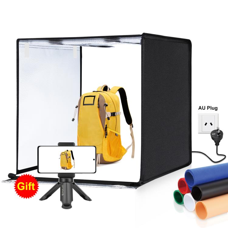PULUZ Photo Studio Light Box Tenda portatile 60 x 60 x 60 cm LED 5500K Luce bianca dimmerabile Mini 36W Kit tenda da studio fotografico con 6 fondali rimovibili (Nero Arancione Bianco Verde Blu Rosso), 60cm Box(US), 60cm Box(UK), 60cm Box(EU)          ...