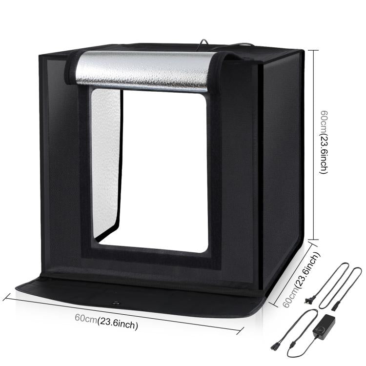 PULUZ Photo Studio Light Box Tenda portatile 60 x 60 x 60 cm LED 5500K Luce bianca dimmerabile Mini 36W Kit tenda da studio fotografico con 6 fondali rimovibili (Nero Arancione Bianco Verde Blu Rosso), 60cm Box(US), 60cm Box(UK), 60cm Box(EU)����������...