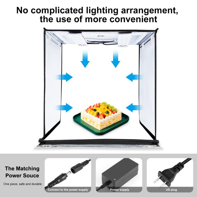 PULUZ Photo Studio Light Box Tenda portatile 60 x 60 x 60 cm LED 5500K Luce bianca dimmerabile Mini 36W Kit tenda da studio fotografico con 6 fondali rimovibili (Nero Arancione Bianco Verde Blu Rosso)