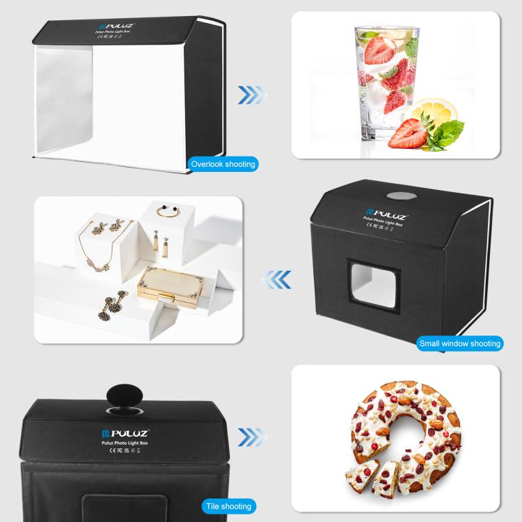PULUZ Photo Studio Light Box Kit portatile per tende da studio fotografico cubico da 60 x 40 cm con 6 fondali colorati