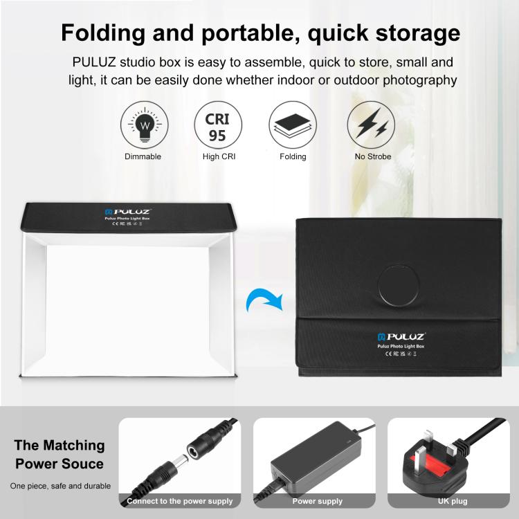 PULUZ Photo Studio Light Box Kit portatile per tende da studio fotografico cubico da 60 x 40 cm con 6 fondali colorati