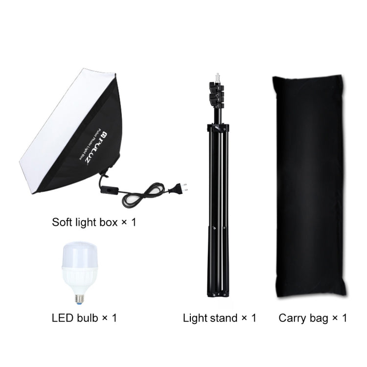 PULUZ Softbox da studio 50x70 cm + supporto per treppiede da 2 m + kit fotografico con lampadina LED a luce bianca E27 30 W 5700 K