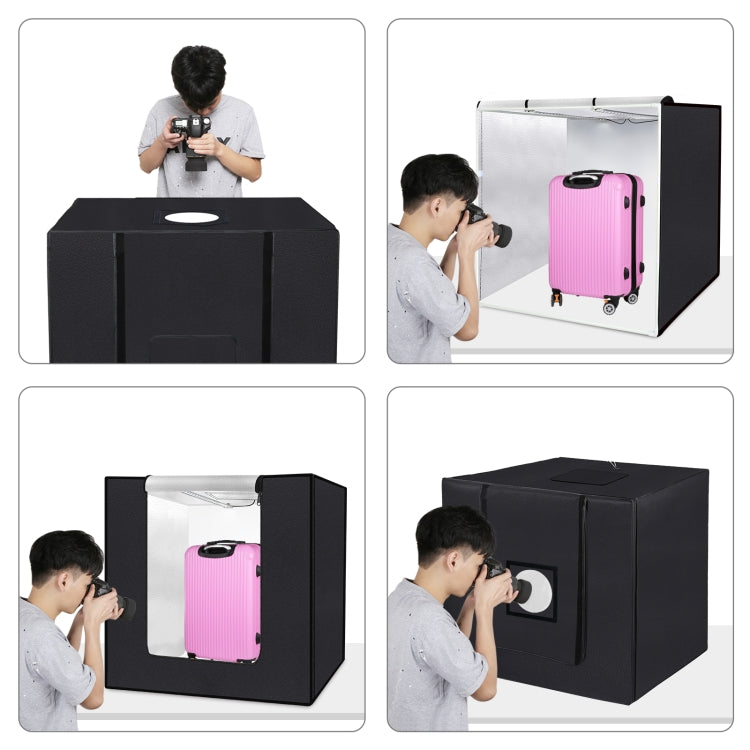 PULUZ 80 cm pieghevole portatile 80 W 9050LM luce bianca illuminazione fotografica studio di ripresa tenda kit con 3 colori (nero, bianco, arancione) fondali, 80cm Box(US), 80cm Box(EU), 80cm Box(AU), 80cm Box(UK)