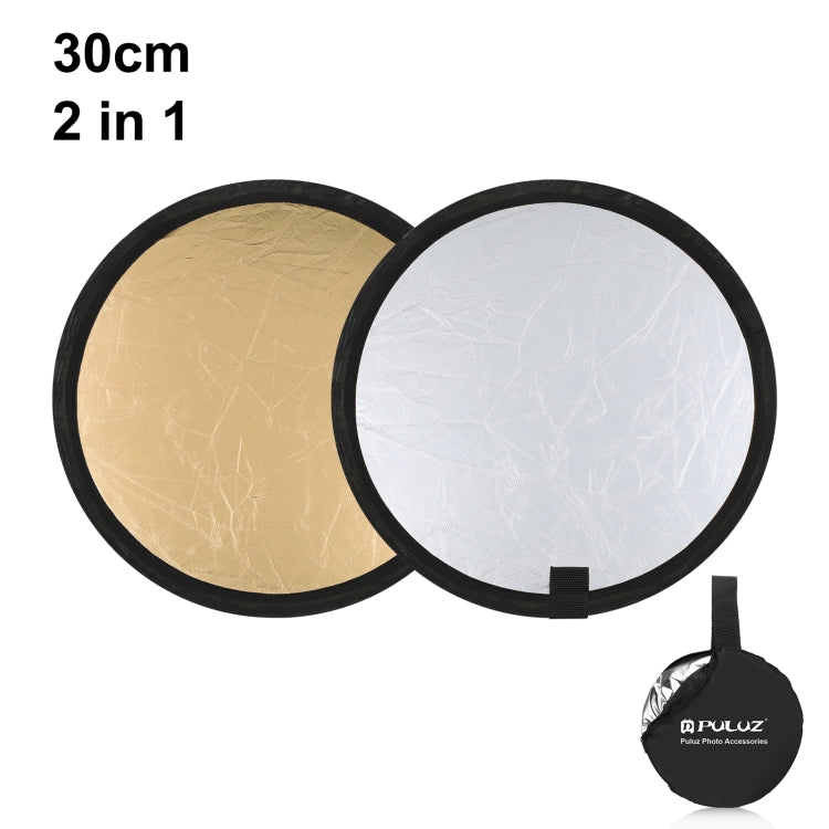 Pannello riflettente per studio fotografico pieghevole argento/oro 2 in 1 PULUZ da 30 cm, 30cm Reflector